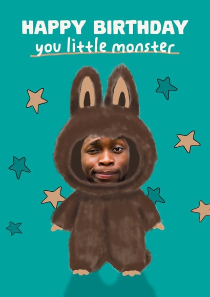 Cute Birthday Card - Little Monster - Labubu created by Giddy Kipper