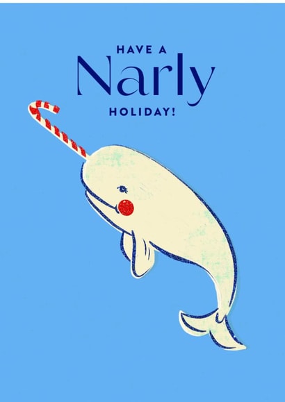 Cute Christmas Card - Narwhal created by Carrie ONeal