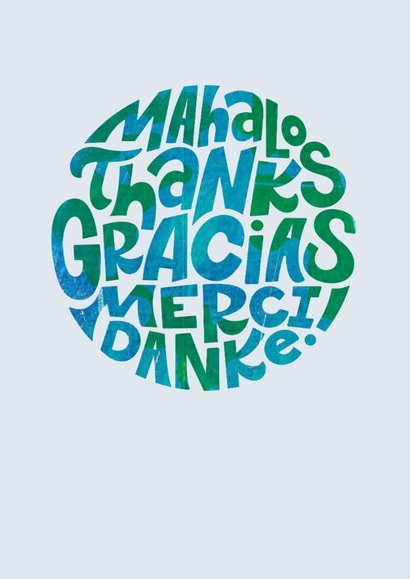 Classic Thank You Card - World Languages created by Carrie ONeal