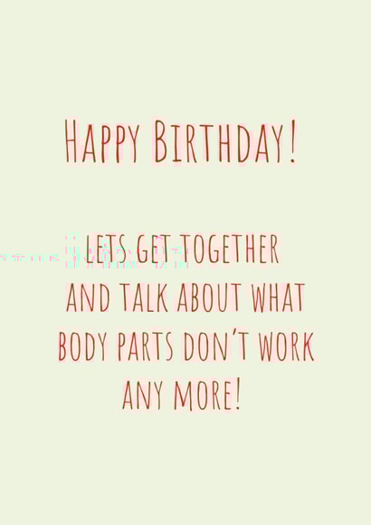 Funny retro birthday card for friends with a cheeky message about ageing. created by Helen Ballard-Weiss