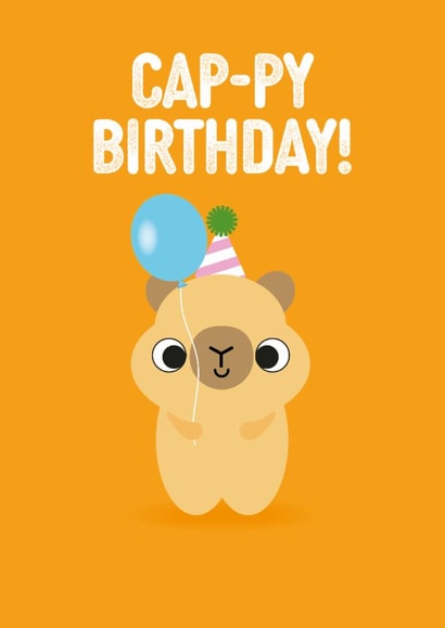 Cute Birthday Card - Capybara - Pun created by Pango Productions