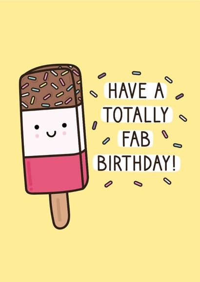 Cute Birthday Card - Fab Lolly - Pun created by Sam Jayne Design