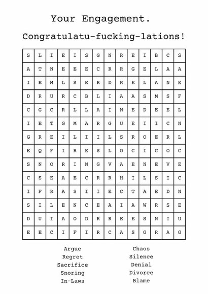 Engagement Card - Funny - Wordsearch created by Ed Whyte