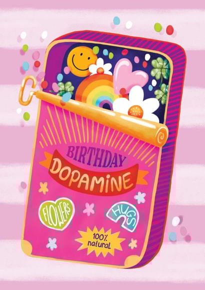 Cute Birthday Card - Birthday Dopamine - For Her created by Aniet Illustration