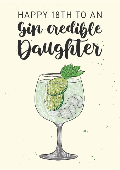 Fun 18th Birthday Card - For Daughter - Gin created by Quinton cards