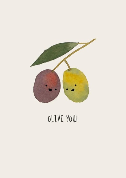 Cute Anniversary Card - Olive You created by Livpaintsbuildings
