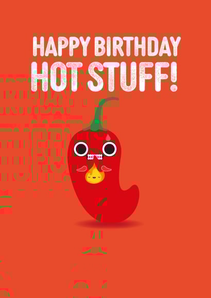 Cute Birthday Card - Hot Stuff - Chilli created by Pango Productions