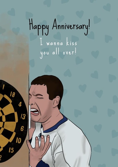 Funny Anniversary Card - Happy Gilmore - Kiss You All Over created by I Draw Stuff 