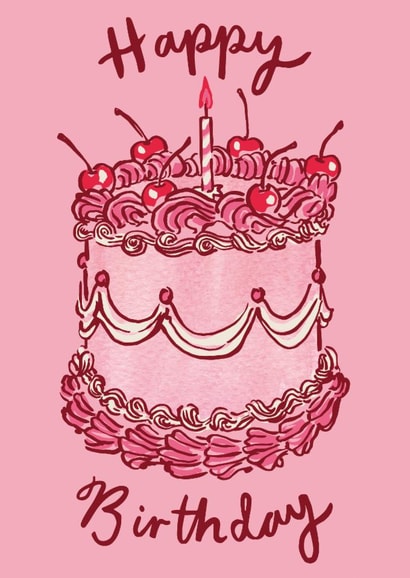 Classic Birthday Card - Cherry Cake created by Embletree Designs