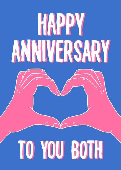 Cute Anniversary Card - Heart Hands created by Violet and Alfie