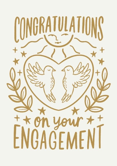 Pretty Engagement Card - Birds And Sun created by Violet and Alfie