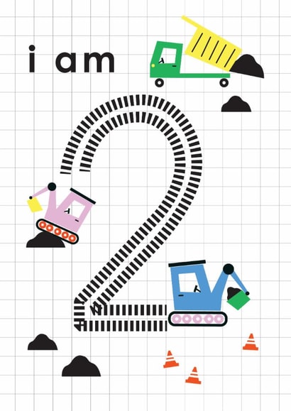 Classic Birthday Card - 2nd - Diggers created by Ellie Hyde