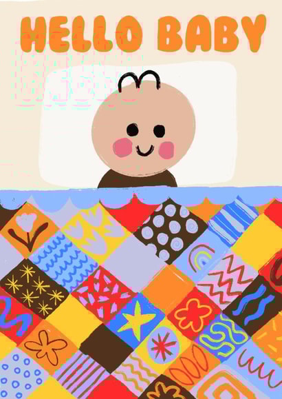 Cute New Baby Card - Hello Baby created by Jive Prints