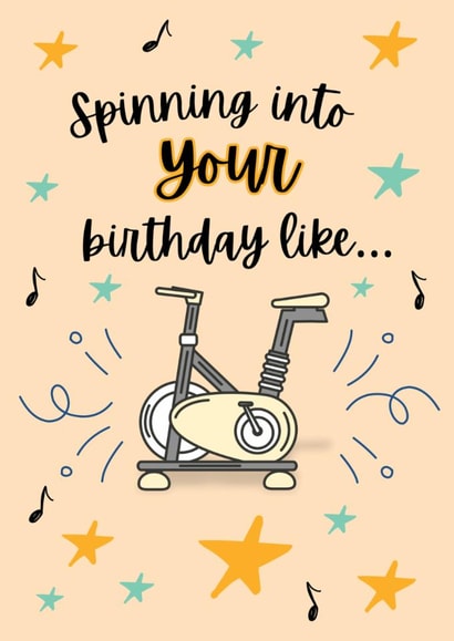 Cute Birthday Card For Spin Bike Lovers created by Page to Page Creations