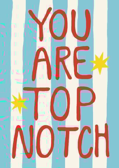 Classic Congratulations Card - Top Notch - Blue Stripe created by Giddy Kipper