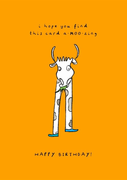 Funny Birthday Card - Cow created by Freya Niamh Design