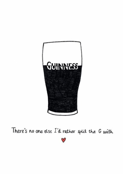 Cute Anniversary/Valentine's Day Card - Guinness - Split The G created by DoodleWads