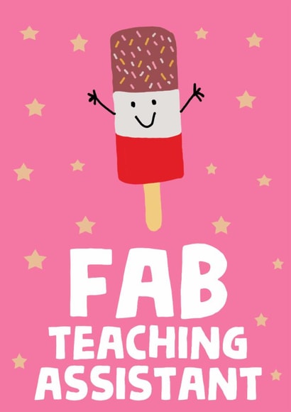 Cute Thank You Card - Teaching Assistant - Fab Lolly created by tea please