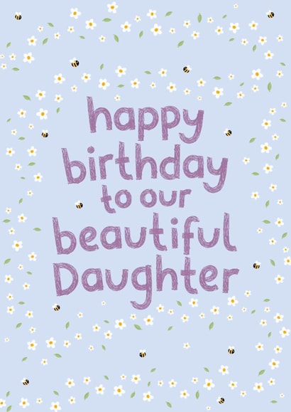 Pretty Birthday Card - Beautiful Daughter created by Fliss Muir