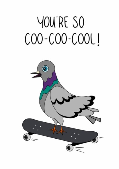 Funny Birthday Card - Pigeon - Coo Coo Cool created by Ella Sanderson