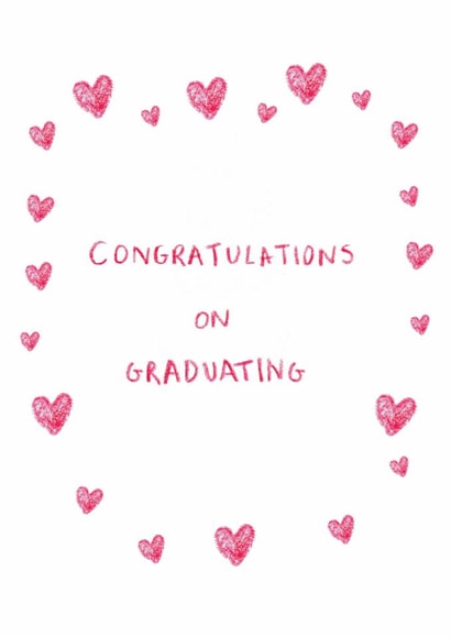 Classic Graduation Card - For Her - Hearts created by HCD Illustration