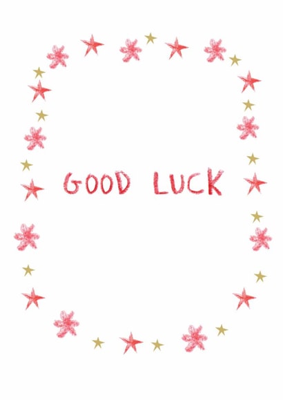 Classic Good Luck Card - For Her - Stars And Flowers created by HCD Illustration