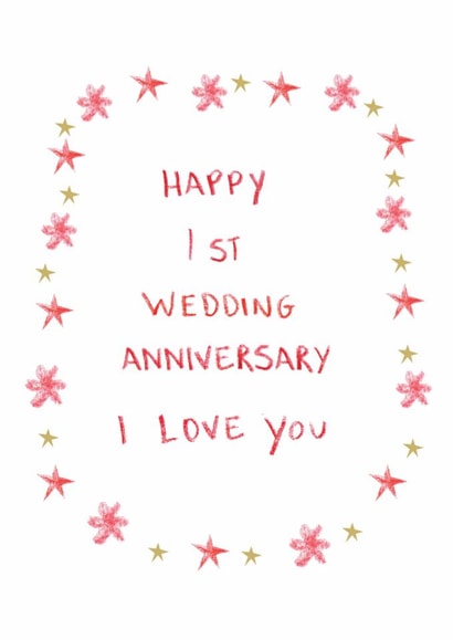 Classic Anniversary Card - 1st - I Love You created by HCD Illustration