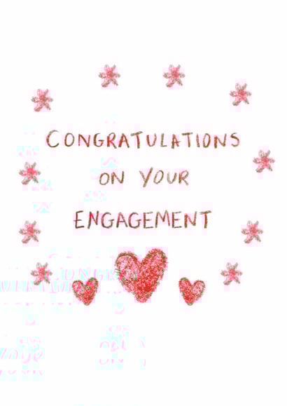 Classic Engagement Card- Congratulations - Hearts created by HCD Illustration