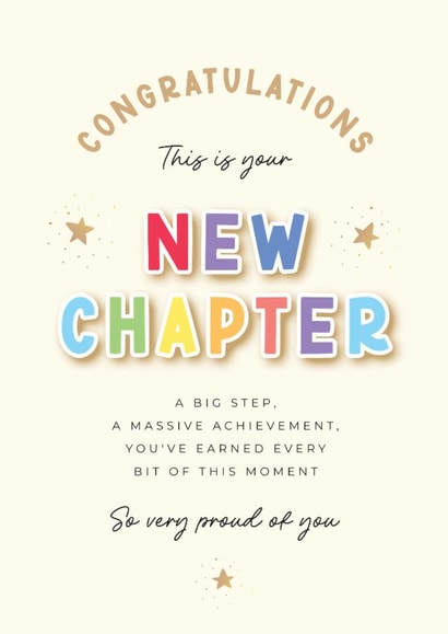 Classic Congratulations Card - New Chapter created by LuxeLumination
