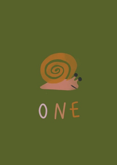 Cute Birthday Card - 1st - Snail created by Fiona Fawcett