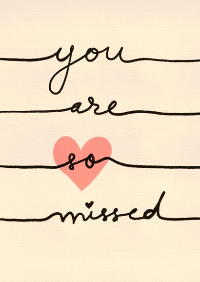 Classic Sympathy/Thinking Of You Card - You Are So Missed - Heart created by @JessRoseDraws