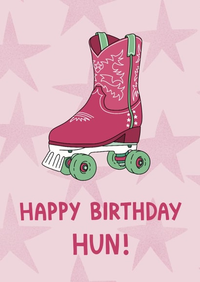 Classic Birthday Card - Cowboy Roller Boot - Hun created by Little Art
