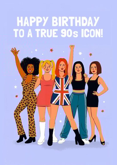 Spice Girls Birthday Card - True 90s Icon - Girl Power created by Mrs Best Paper Co.