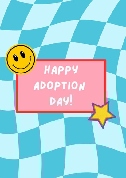 Cute New Baby Card - Happy Adoption Day - Smiley Face created by The Mummy and Me Diaries