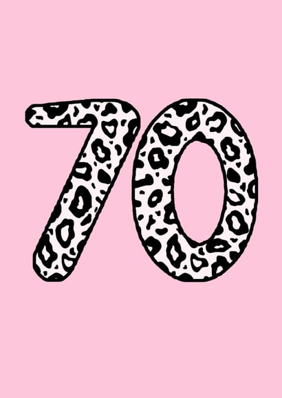 Fun 70th Birthday Card - For Her - Leopard Print created by Beth Higgins Art