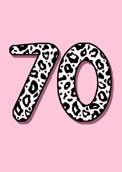 Fun 70th Birthday Card - For Her - Leopard Print created by Beth Higgins Art