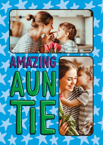 Fun Birthday Card - For Auntie - Stars - From The Kids created by TeePee Creations