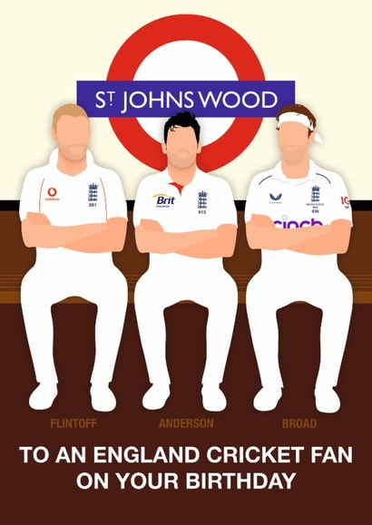 Fun Birthday Card - Cricket - St. Johns Wood - Flintoff created by Paul Jones