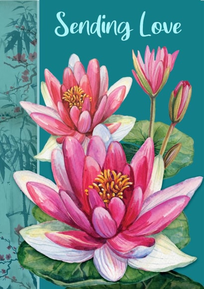 Traditional Thinking Of You Card - Pink Lilies created by Rocket68