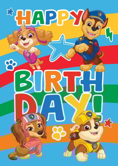 Cute Kids Birthday Card – Colourful Paw Patrol Team created by Danilo