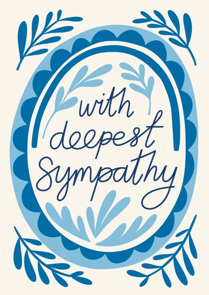 Classic Sympathy Card - Blue Leaves | thortful