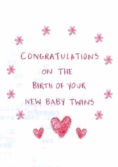 Classic New Baby Card - Twins created by HCD Illustration