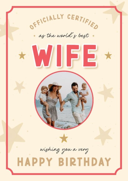 Classic Birthday Card - Best Wife - Certificate created by LuxeLumination