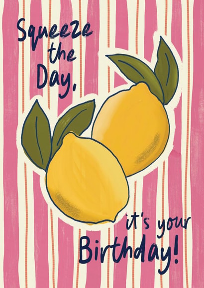 Classic Birthday Card - Squeeze The Day - Lemons created by Sweetlove Press