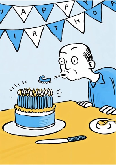 Funny Happy Birthday Card For Grandpa - Keep Your Teeth In Check! created by Night designs