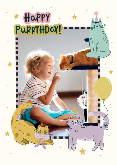 Cute Birthday Card - Purrfect - Cats created by Abbie Imagine