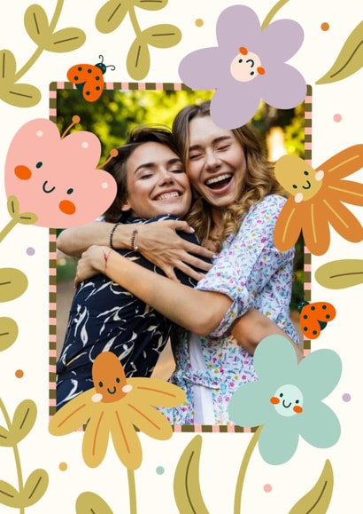 Cute Birthday Card - Smiley Flowers created by Abbie Imagine