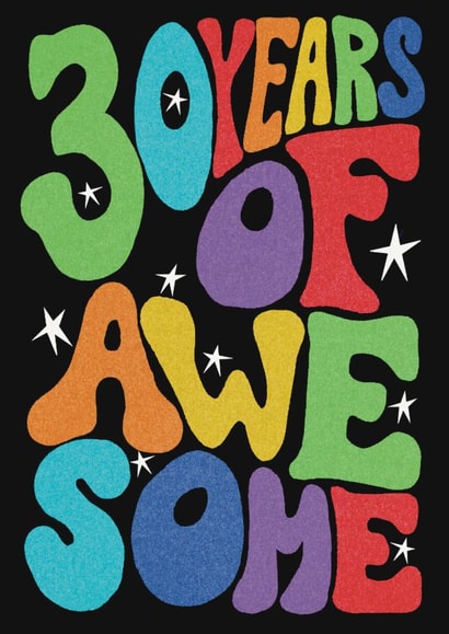 Classic Birthday Card - 30th - Awesome created by Rebecca McConnachie