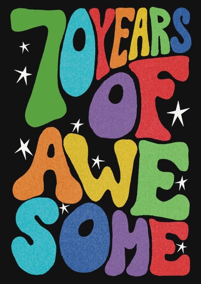 Classic Birthday Card - 70th - Awesome created by Rebecca McConnachie