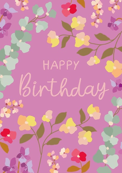 Pretty Birthday Card - Pastel Florals created by The Pattern Press